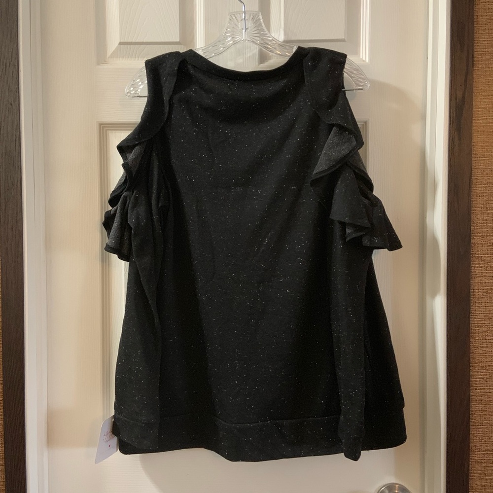 Isabel Maternity Cold Shoulder Ruffle Sweatshirt - Picture 8 of 8